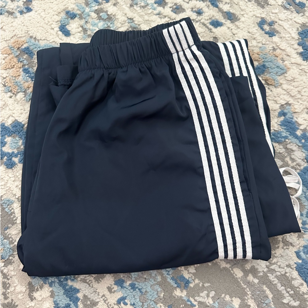 EDIKTED NAVY BLUE TRACK PANTS WITH TIES